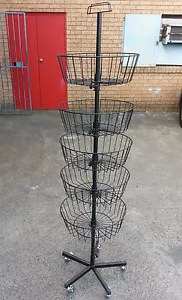 Portable display basket retail dumping stand spinner pharmacy service station - Picture 1 of 3