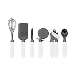 6 Pc Essentials Kitchen Stainless Steel Gadget Set Black Gun Metal with Soft ... - Picture 1 of 7