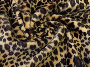 Piel Sintética Pony Piel Velboa Tejido Arena Leopardo - Imagen 1 de 5