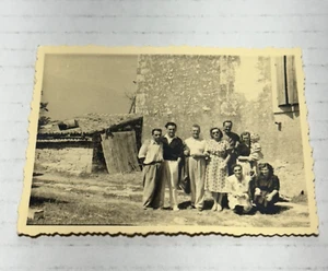 Vintage Photo: Family and Relatives in a Village House (Unknown Location) - Picture 1 of 2