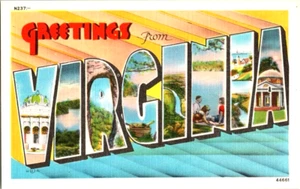 Postcard: Greetings from Virginia / Large Letter /  Location: State     A2-41 - Picture 1 of 2