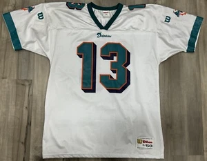 VTG Miami Dolphins Dan Marino Wilson NFL Jersey Size XL XLarge 46 White Made USA - Picture 1 of 4