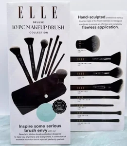 Elle Deluxe 10 Piece Makeup Brush Collection. NEW!! - Picture 1 of 2