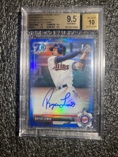 2017 Bowman Draft Royce Lewis 70th Blue Refractor /70 Auto 1st Rookie BGS 9.5/10