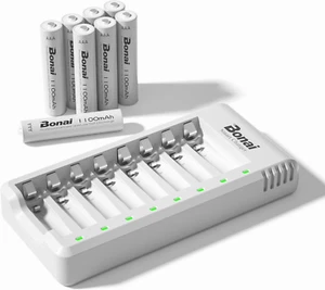 Cargador Pilas Recargables Con 8 Piezas De 1100Mah AAA Ni-Mh Pilas Recargables - Imagen 1 de 8