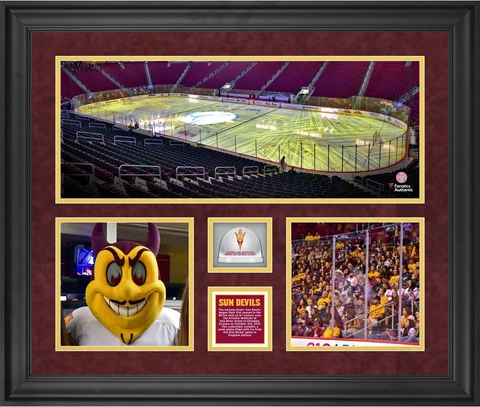 ASU Sun Devil Hockey Framed Collage & Used Ice from First Game in School History Cover