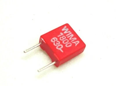 Condensador de película WIMA MKS2 1800P (1800PF 1.8nF) 630V 5% paso: 5 mm Foto 1 de 4