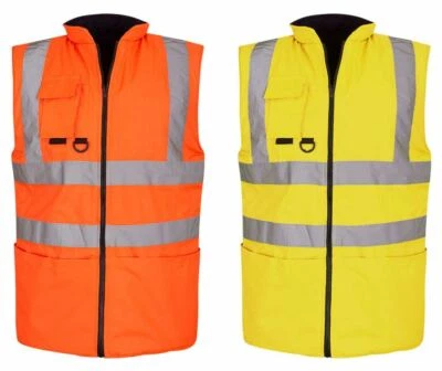SHELIKES HI VIS VIZ BODYWARMER SICHTBARKEIT WENDEWESTE ÄRMELLOSE WESTE