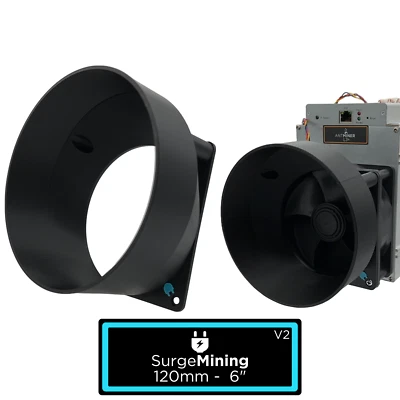 120mm to 6 inch Fan Duct Adapter Intake Exhaust Silencer Crypto ASIC Miner S9 L3 - Image 1 of 2