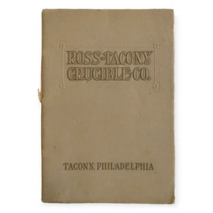 Ross-Tacony Crucible Co. Trade Catalog Book 1900s Philadelphia PA Antique - Bild 1 von 6