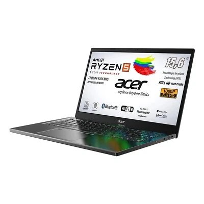 Notebook Acer Aspire AMD Ryzen 5 7530U SSD 512GB RAM 8GB FHD Retro Fing Win11Pro - Immagine 1 di 4