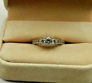 Sterling silver 925 Moissanite Bridal Style ring Size 10 - Picture 1 of 4
