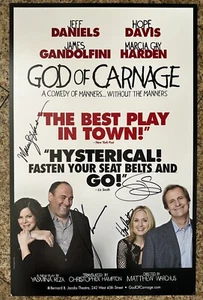James Gandolfini, Jeff Daniels, Marcia Gay Harden, Signed God of Carnage Poster - Picture 1 of 1