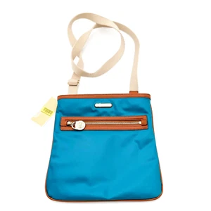 Michael Kors Turquoise Blue Fabric Leather Trim Crossbody Handbag Purse NWT - Picture 1 of 10
