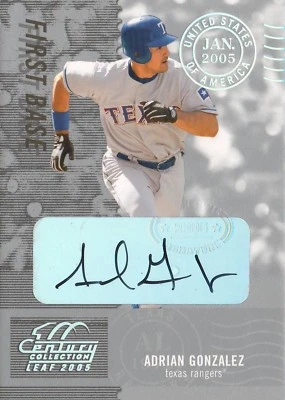 2005 05 Leaf Century Collection Adrian Gonzalez Auto Autograph Rookie /250 - Image 1 of 2