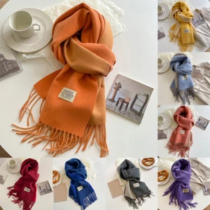Solid Scarf Women Fashion Cashmere Winter Warm Scarves Long Headband Shawl Wrap - Picture 1 of 36