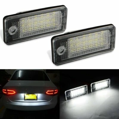 Luz de matrícula traseira LED branca para Audi A3 8P A4 S4 B6 B7 A6 4F A8 8E 4H Q7 - Imagem 1 de 4