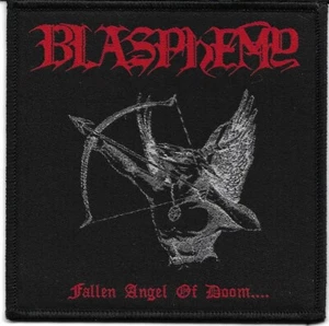 BLASPHEMY-FALLEN ANGEL OF DOOM...- WOVEN PATCH-BLACK BORDERS - Picture 1 of 1
