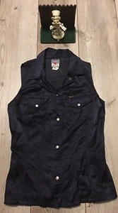Diesel vintage women’s Navy vest with Snap Button Rare Large Minimal Wear - Picture 1 of 5