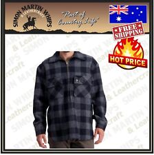 Swanndri 100% Wool Ranger Shirt Coal Check - Australian Shipper 