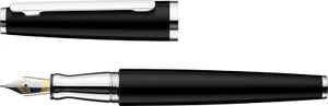 Otto Hutt design06 Fountain Pen Shine Black Platinum Plated Medium Nib - Picture 1 of 3