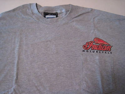 Indian Motorcycle Vancouver CA Gris Manga Corta Bolsillo T - Pequeño Foto 1 de 2