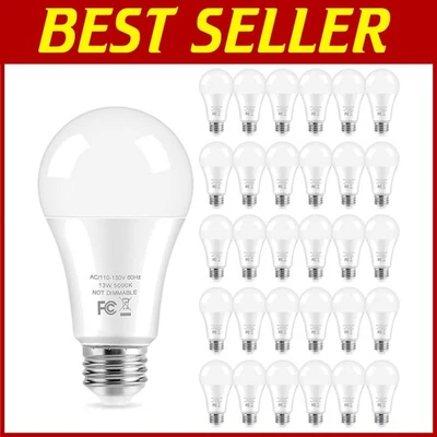 30-Pack LED Bulbs, 100W Equivalent, 13W 5000K Daylight White - Image 1 of 4