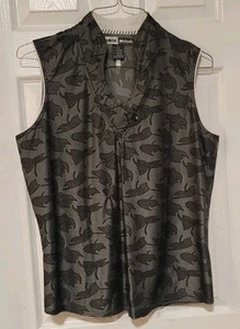 Jamie Sadock Women’s Golf Sleeveless Top Shirt High Neck Collar Printed Size XL - Picture 1 of 5