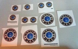 11 Round Wanted Dead Stickers 3" & 1.5" Sizes 6 Bullet Holes in Design Free Ship - Picture 1 of 5