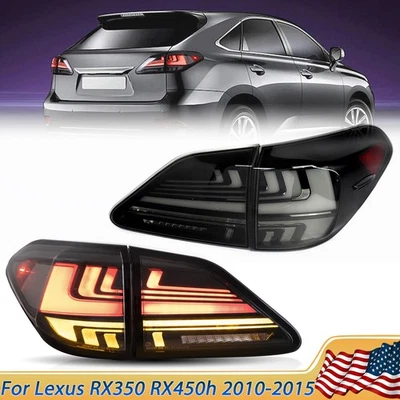 LED Tail Lights for 2010-2015 Lexus RX350 RX450 Clear Rear Lamps Pair Assembly - Imagem 1 de 4