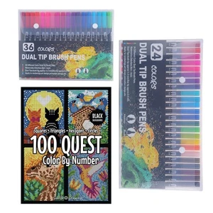 Color By Number 100 QUEST Color By Fun Children's Number Coloring Book 11.0x8.5" - Picture 1 of 12