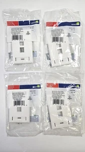 Lote de 4) 42080-2WS 2 puertos 1 velocidad Leviton QuickPort placa de pared - blanca - Imagen 1 de 2