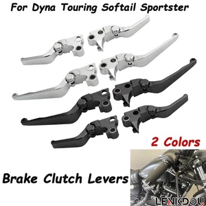 Adjustable & CNC Brake Levers Clutch Levers For Harley Sportster Softail Touring - Picture 1 of 19