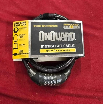 6' Straight Cable Lock - Set Your Own Combination - Image 1 of 4