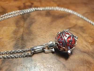 Authentische Pandora Red Harmony Bola Ball Halskette, 925er Silber. Top-Zustand! - Bild 1 von 4
