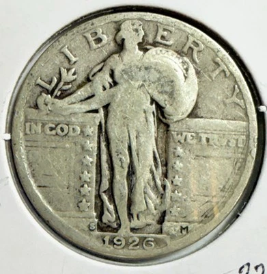 1926-S Standing Liberty Quarter - Silver Coin - FREE SHIPPING - (33-16) - Image 1 of 3