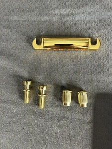 L.P. Style Gold Tail Piece W/studs & Anchors - Picture 1 of 7