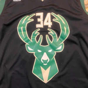 Adidas Men Large Giannis Antetokounmpo Milwaukee Bucks #34 Swingman Jersey +2  - Picture 1 of 8