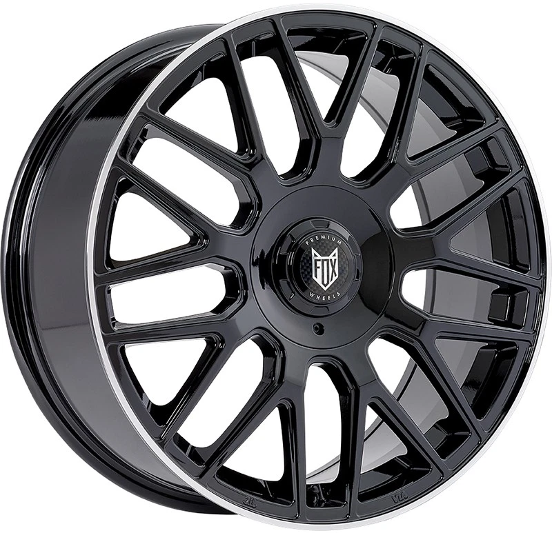 Alloy Wheels 17" Fox VR3 Black Polished Lip For Renault Grand Scenic [Mk3] 09-16 - Image 1 of 1