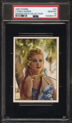 1987 Panini Condition Cyndi Lauper Smash Hits PSA 10 Pop 1 - Image 1 of 3