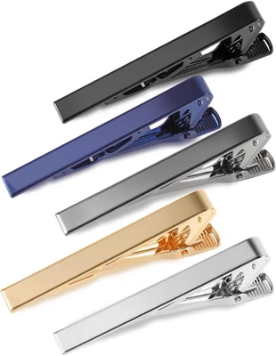 Clips de corbata 5P para hombre, 5 barras de corbata clásicas diferentes, clip de corbata de acero inoxidable para Foto 1 de 4