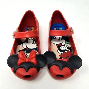 MINI MELISSA GUMMI MARY JANE MICKEY & MINNIE MOUSE ROT SCHUHE OHREN MÄDCHEN GRÖSSE 10 - Bild 1 von 16