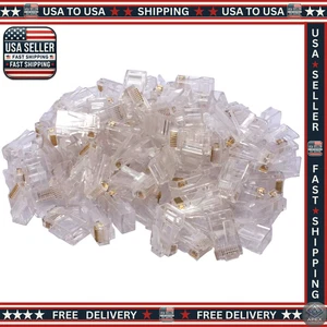Bulk 1000 RJ45 CAT5e 8P8C Modular Plug Network LAN Cable Ends Crimp Connectors - Picture 1 of 6