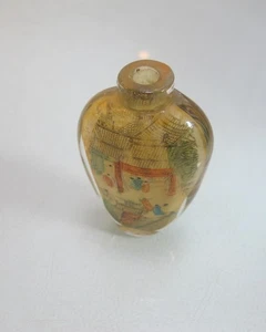 Snuff Bottle Riechfläschchen China chinesisch toller Dekor Glas - Picture 1 of 3