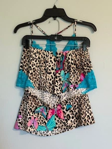 IN BLOOM BY JONQUIL INTIMATES & SLEEPWEAR. SIZE: S LEOPARD/BUTTERFLY PRINT LACE - Picture 1 of 7