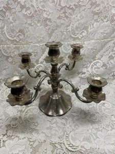 Candelabro vintage, grande placcato argento a 5 luci - Foto 1 di 7