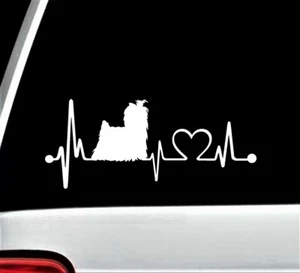Yorkie Yorkshire Terrier Decal Sticker for Car Heartbeat Lifeline Monitor K1031 - Picture 1 of 5