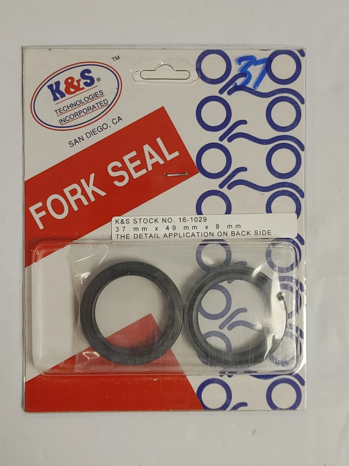 Par de sellos de aceite para horquilla K&S Technologies 16-1029 37 mm x 49 mm x 8 mm Foto 1 de 2