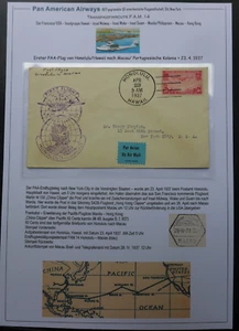 1937 PAA-Erstflug Honolulu/Hawaii -- Macau/portugiesische Kolonie /Sonderstempel - Bild 1 von 3
