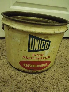 Vintage Unico Tin Mechanic's Grease Bucket B-550 Multi-Purpose 25 Lb Capacity - Picture 1 of 12